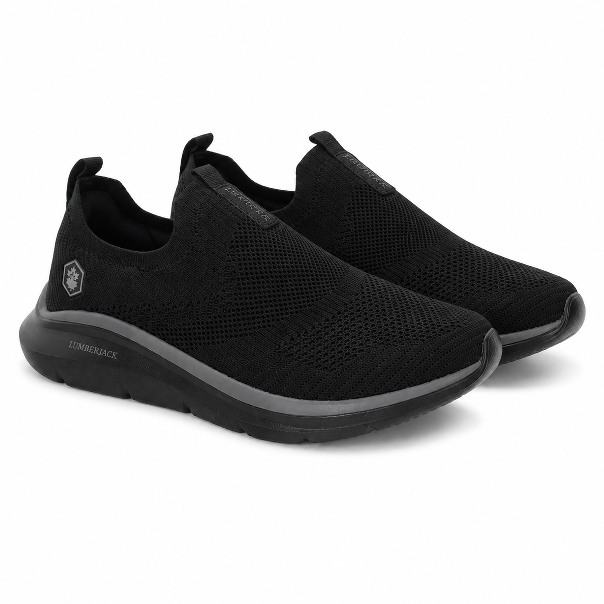 Lumberjack Lvory Women's Knit Slip-On Sneakers in Black