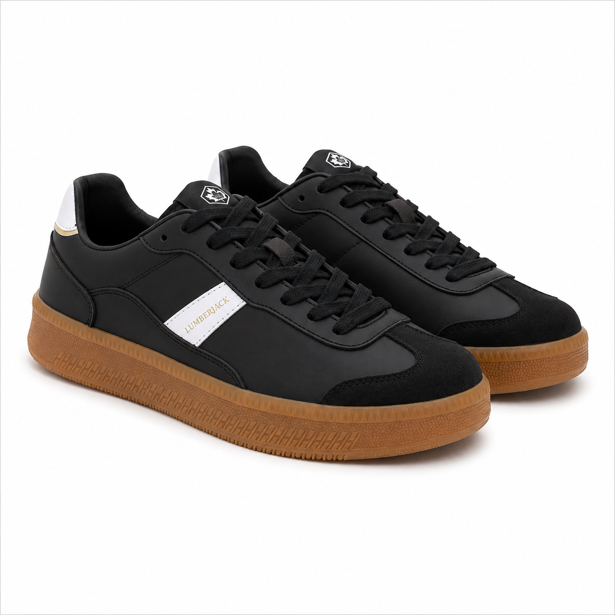 Lumberjack Fofana Men's Low-Profile Gum-Sole Sneakers in Black