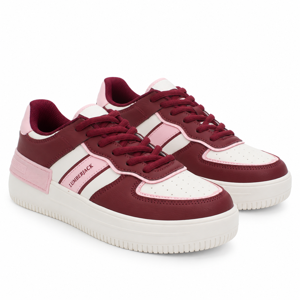 Lumberjack Freya Women's Street Sneakers in Burgundy & Pink