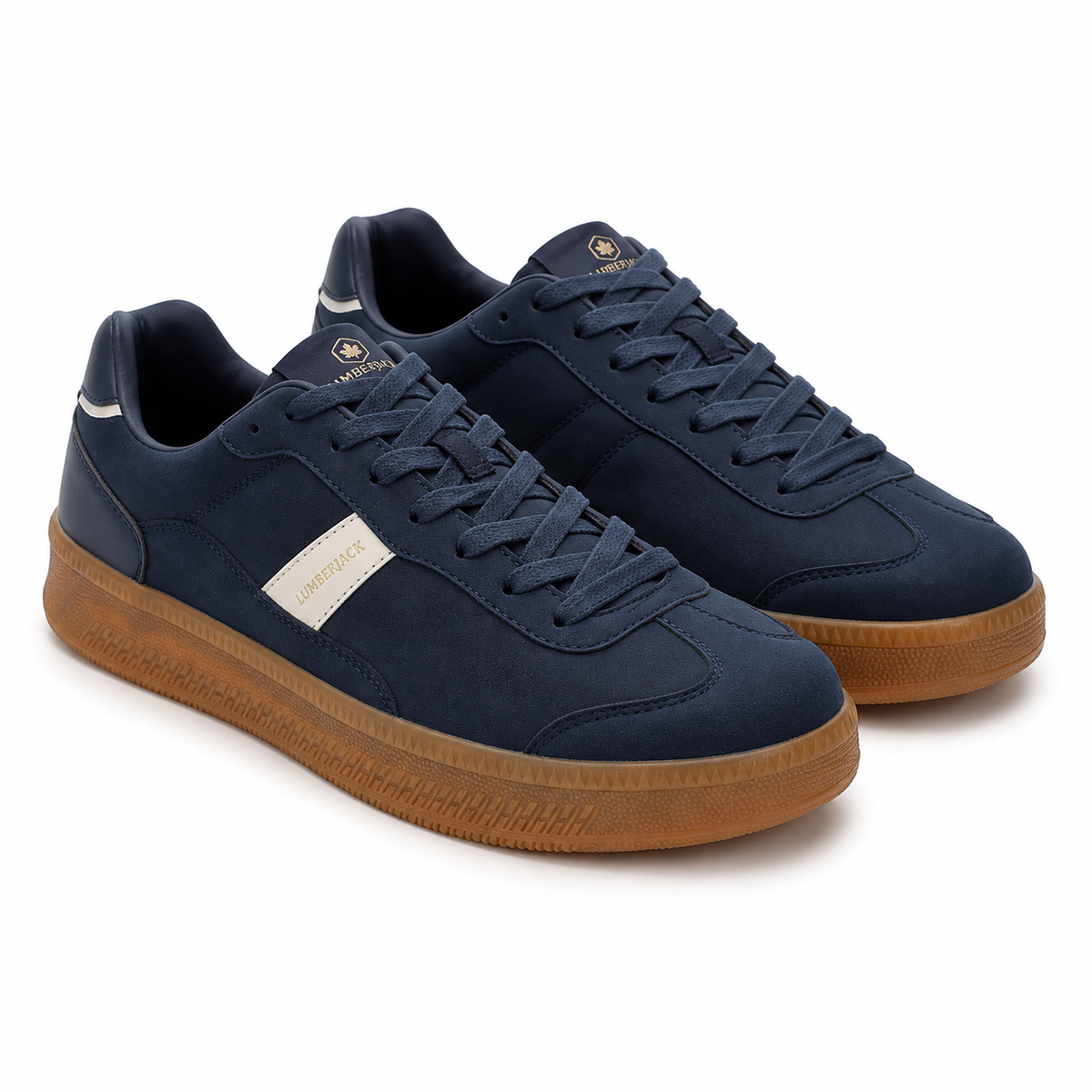 Lumberjack Fofana Men's Suede-Look Gum-Sole Sneakers in Navy