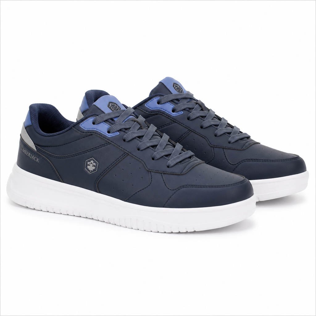 Lumberjack Udemy Men's Perforated Sneakers in Navy Blue