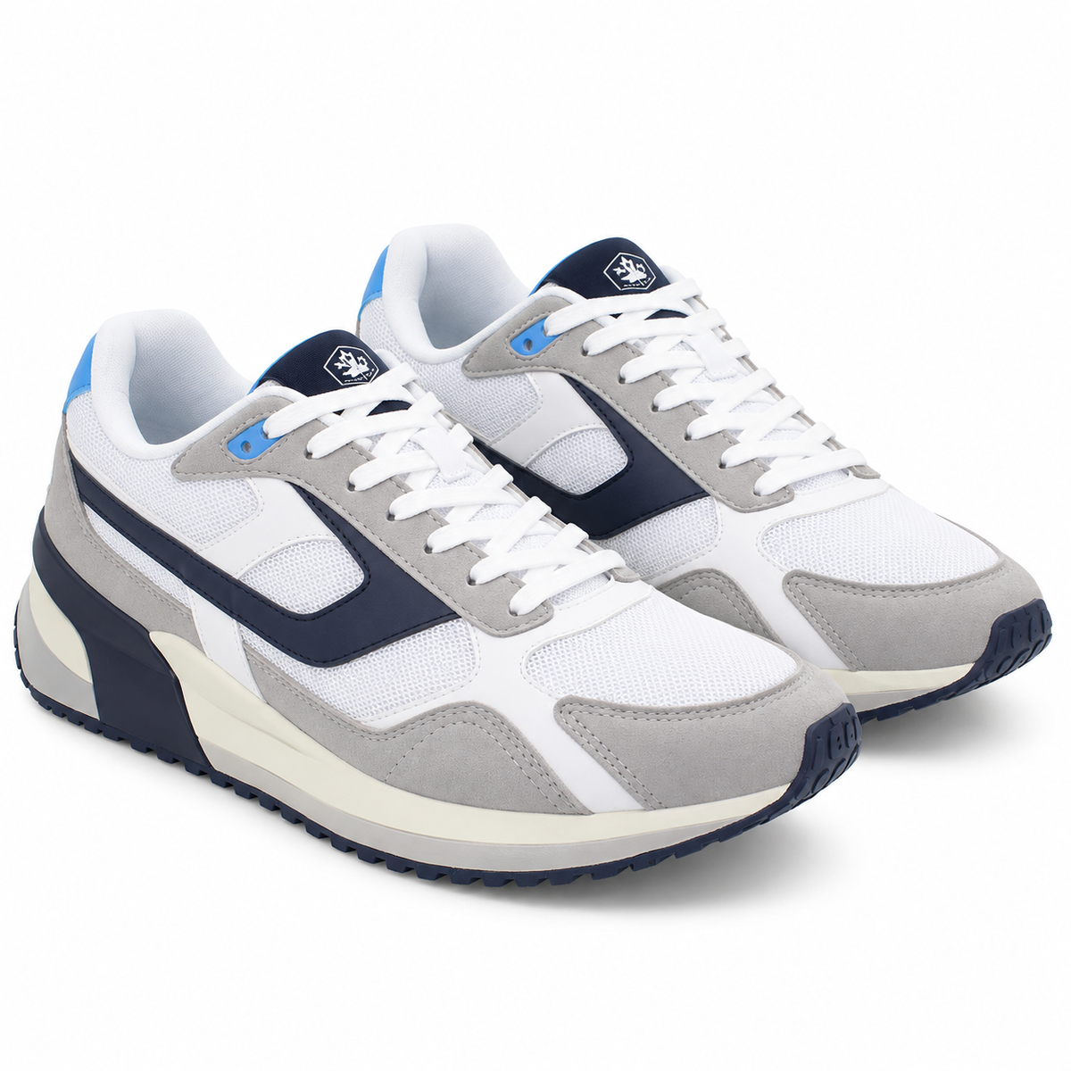Lumberjack Erre Men's Retro Sneakers in Ice Grey & White