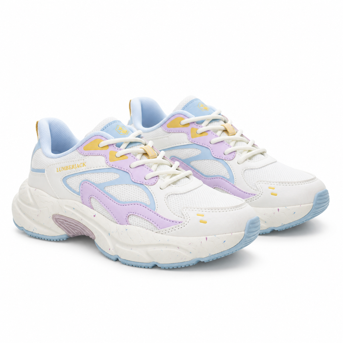 Lumberjack Fanto Women's Chunky Sneakers in White & Lilac