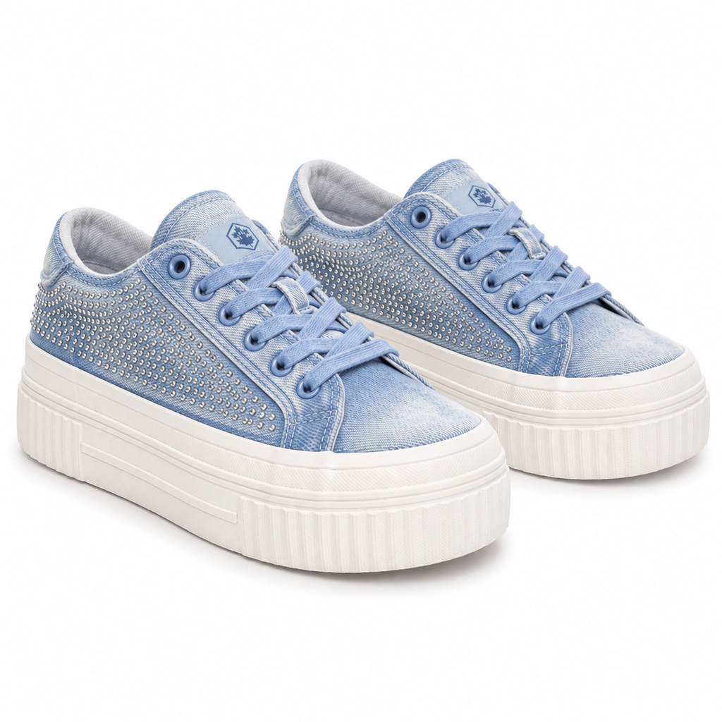 Lumberjack Anya Jean Women's Denim Platform Sneakers in Blue
