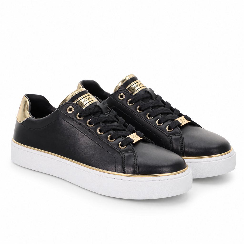 Lumberjack Safiya Women's Gold-Accent Sneakers in Black