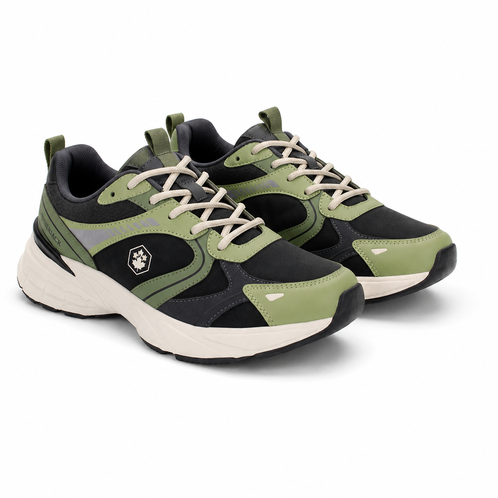 Lumberjack Money Men's Two-Tone Sneakers in Black & Green