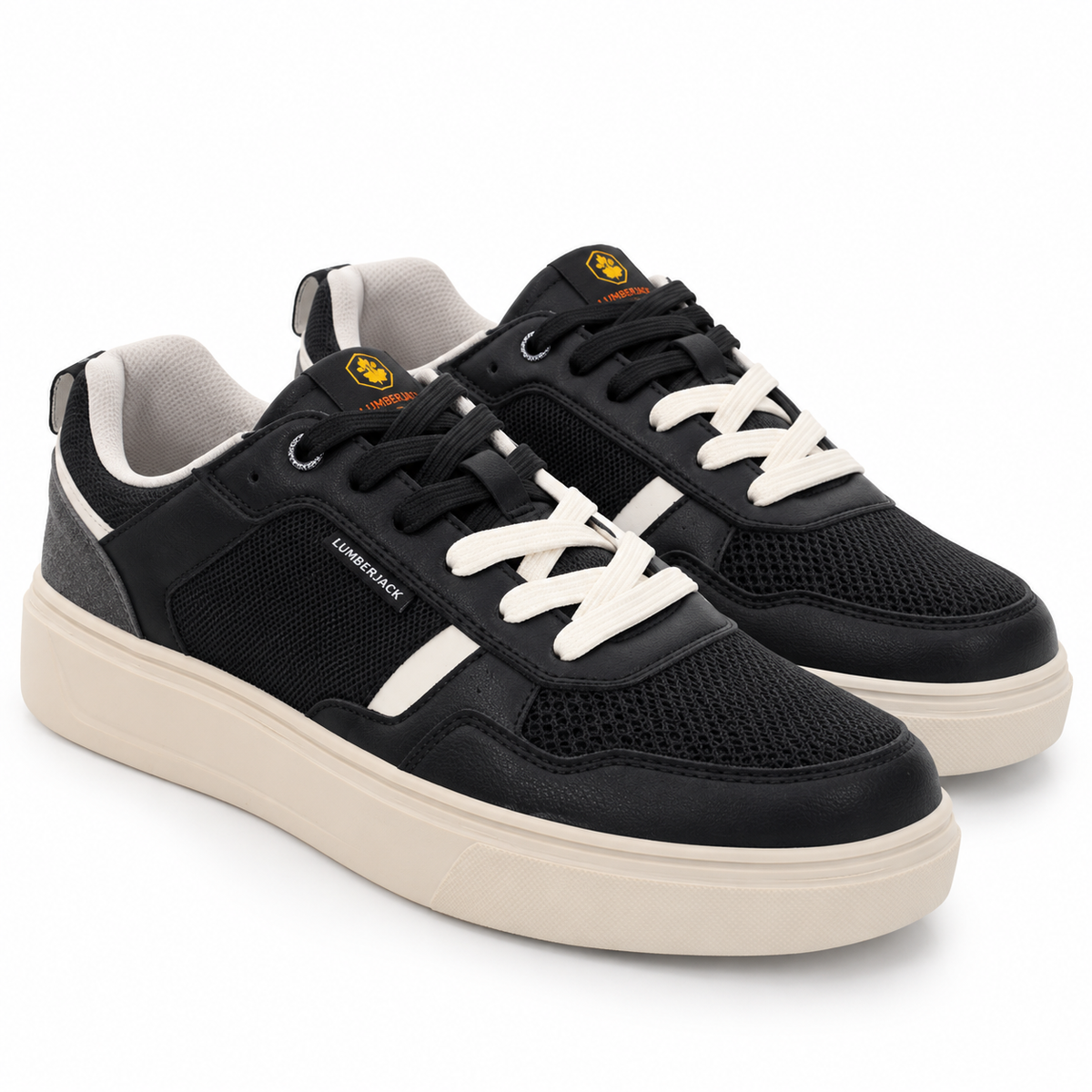 Lumberjack Lammi Men's Lace-Up Sneakers in Black