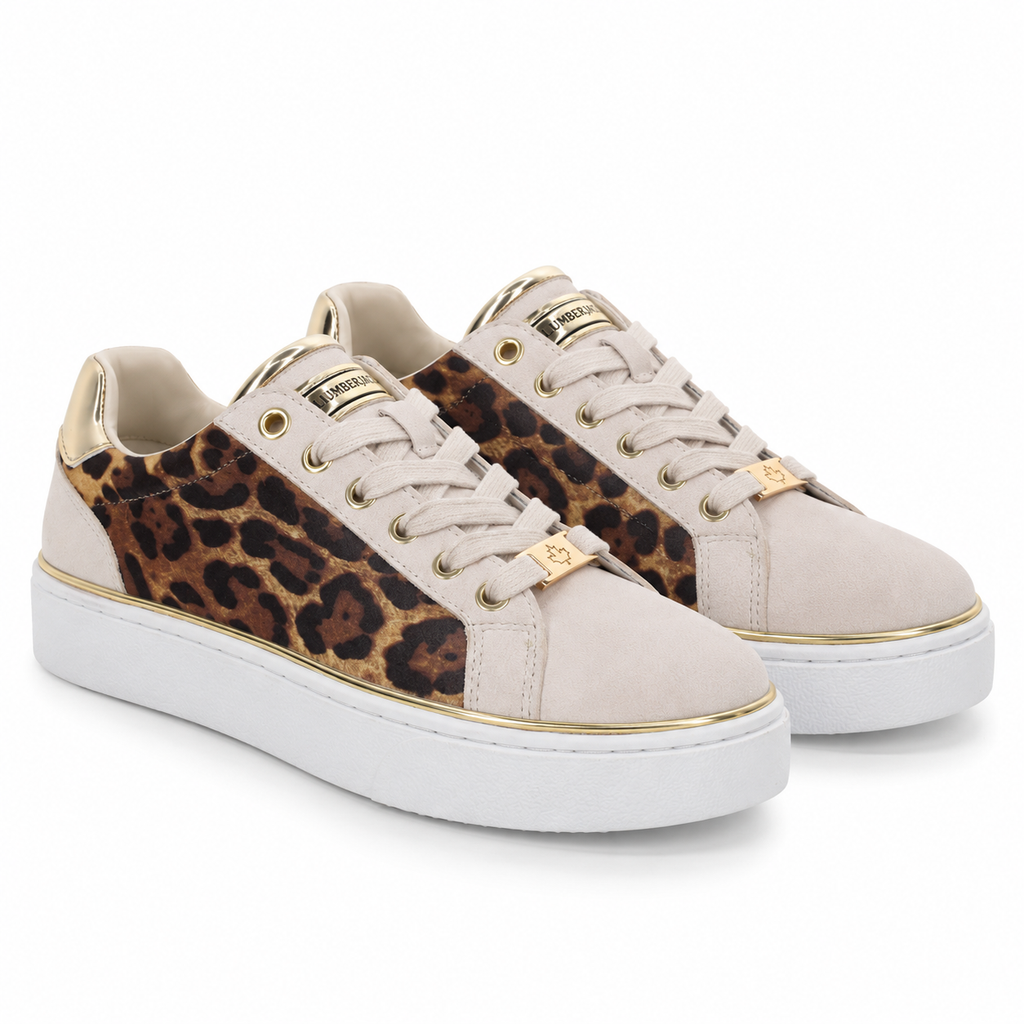 Lumberjack Safiya Women's Leopard Print Sneakers in Sand