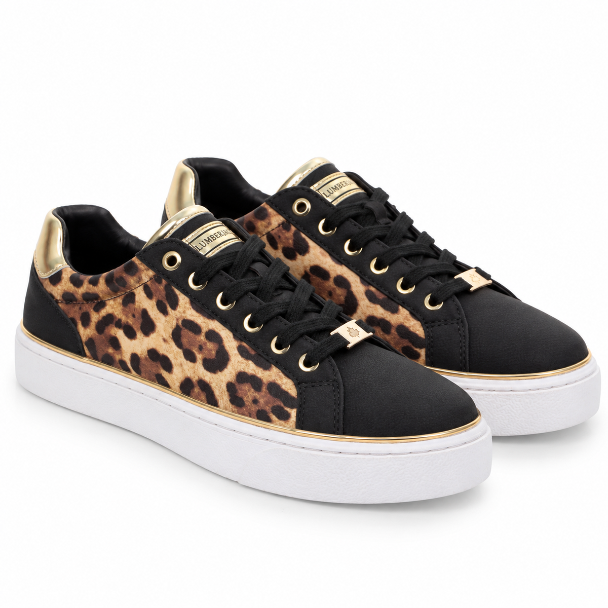 Lumberjack Safiya Women's Leopard Print Sneakers in Black