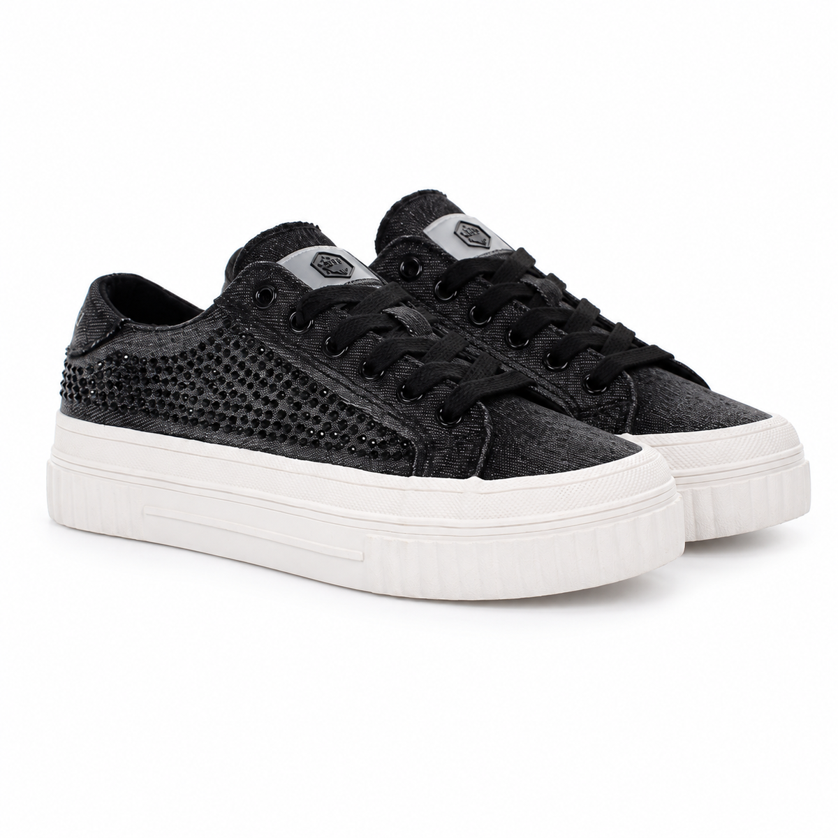 Lumberjack Anya Women's Embellished Platform Sneakers in Black