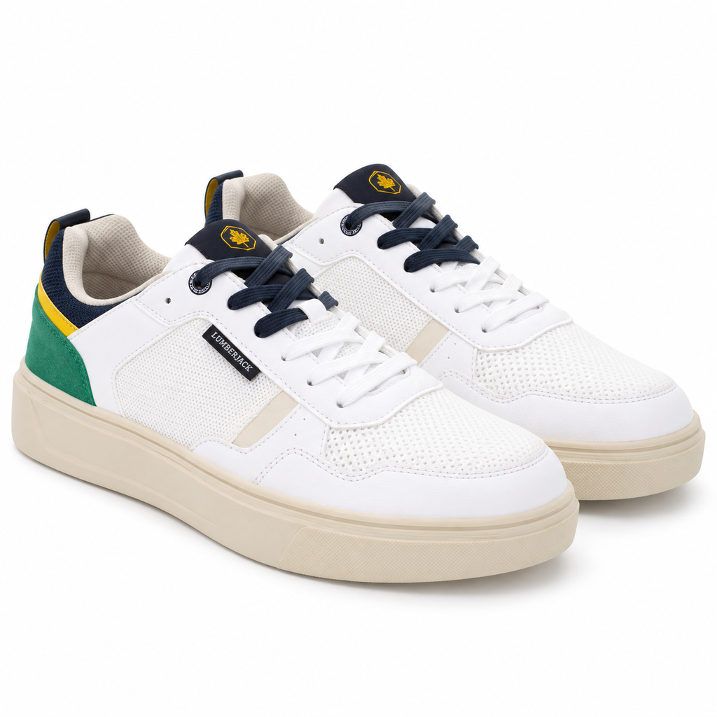 Lumberjack Lammi Men's Lace-Up Sneakers in White