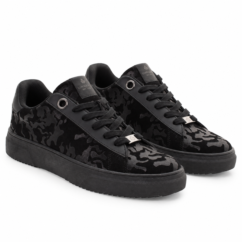 Lumberjack Geller Women's Textured Camo Sneakers in Black