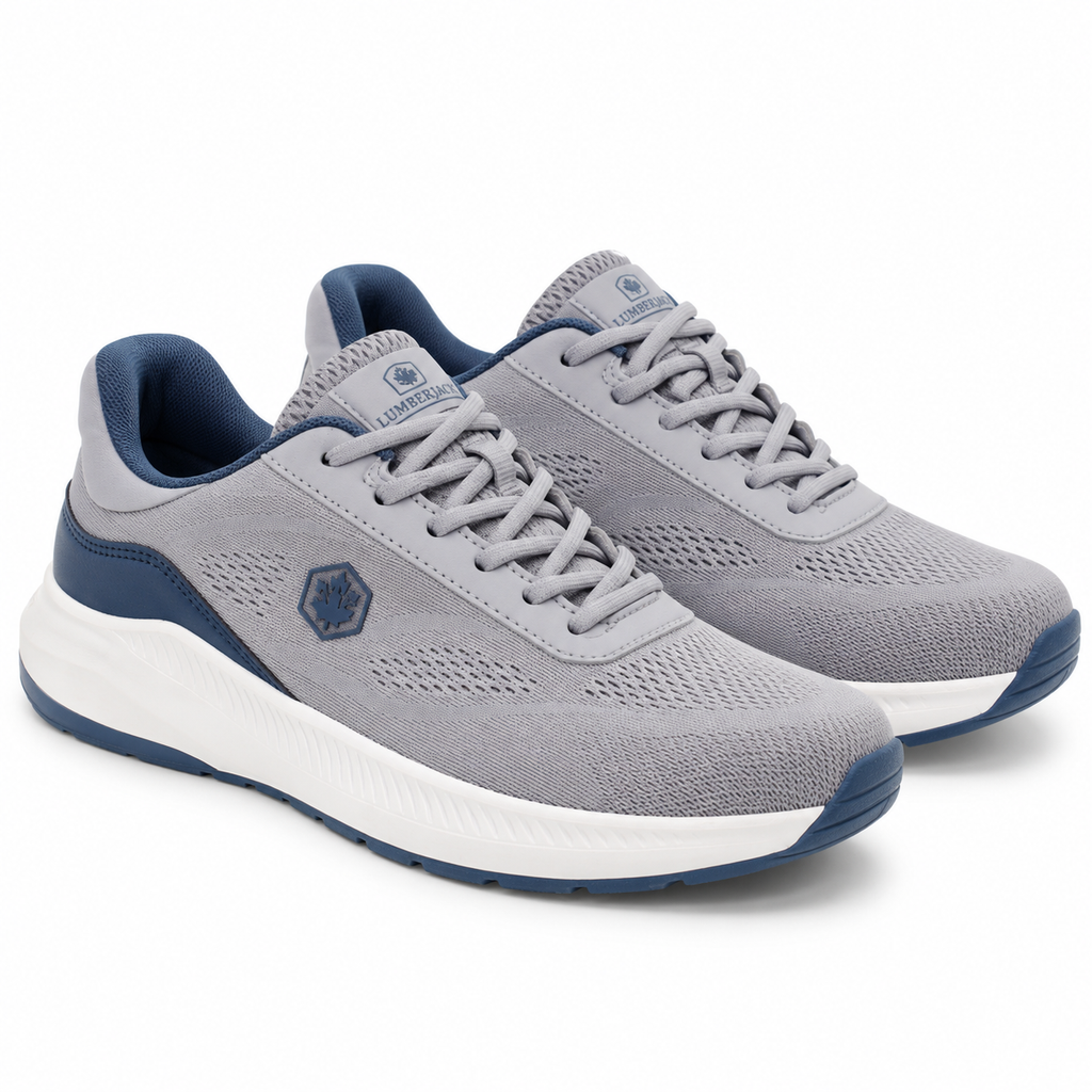 Lumberjack Musonda Men's Mesh Sneakers in Light Grey & Navy