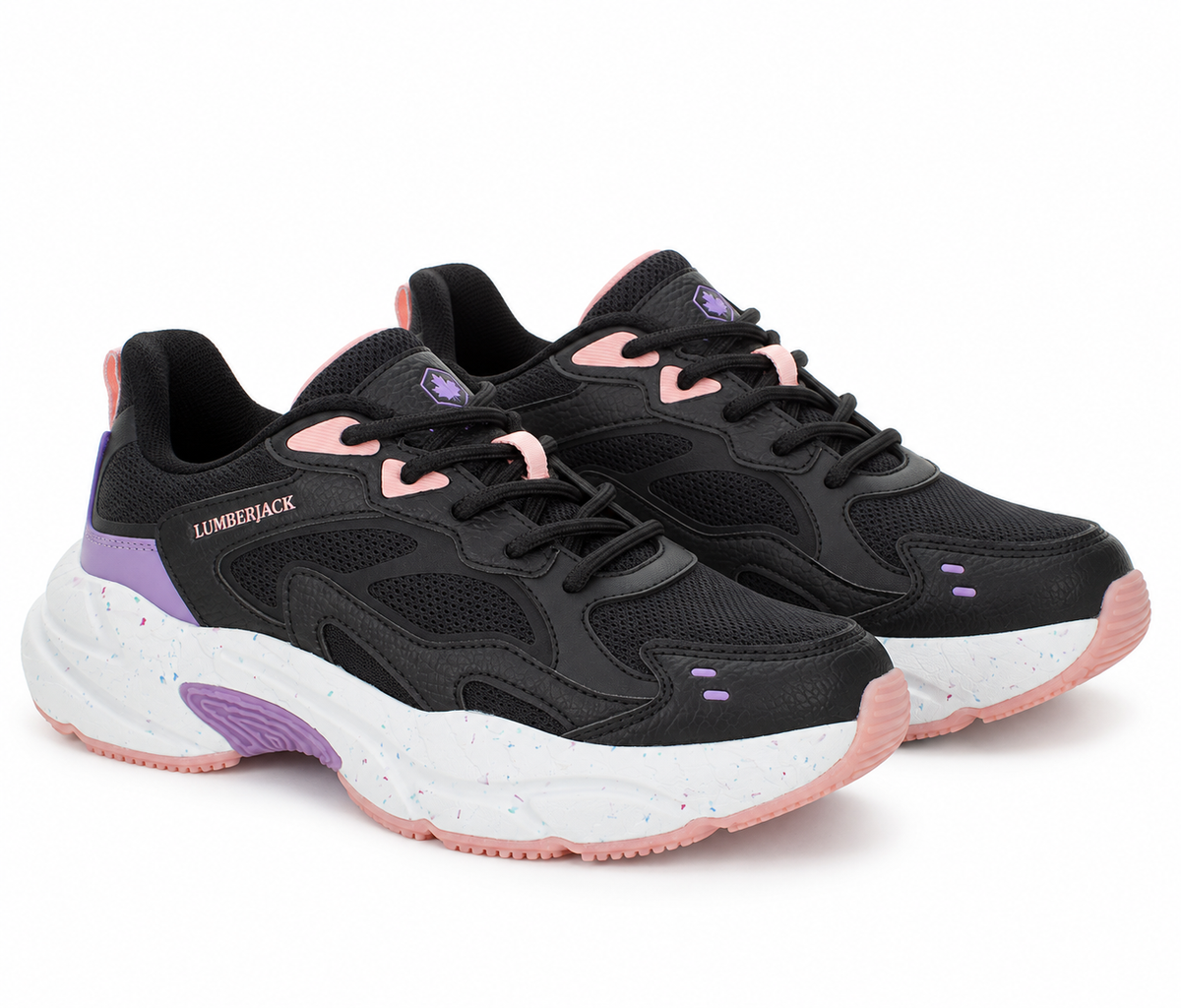 Lumberjack Fanto Women's Chunky Sneakers in Black & Purple