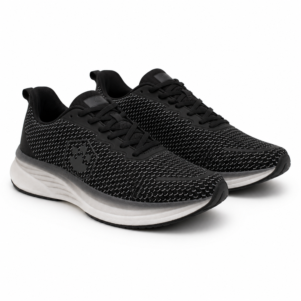 Lumberjack Chess Men's Knit Sneakers in Black