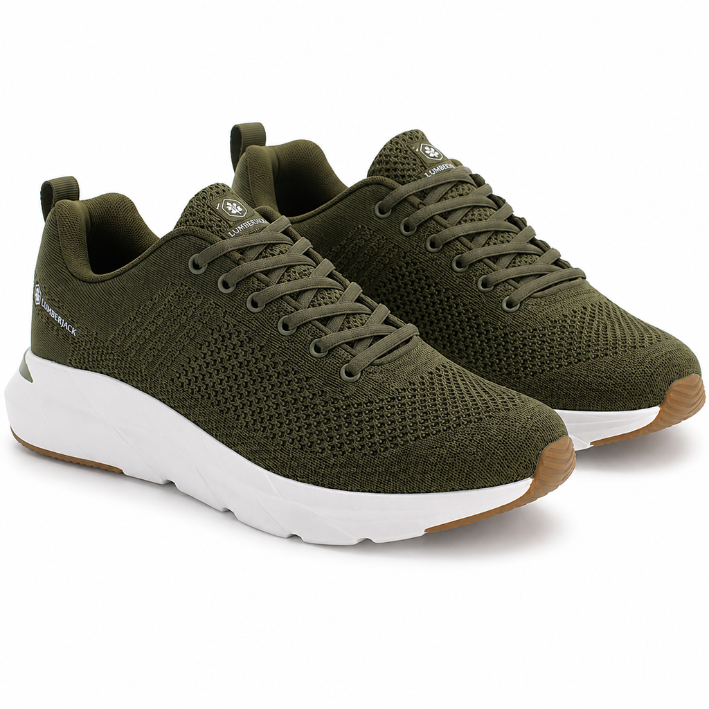 Lumberjack Connect Men's Knitted Sneakers in Khaki