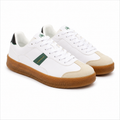 Lumberjack Fofana Men's Low-Profile Gum-Sole Sneakers in Off-White & Green