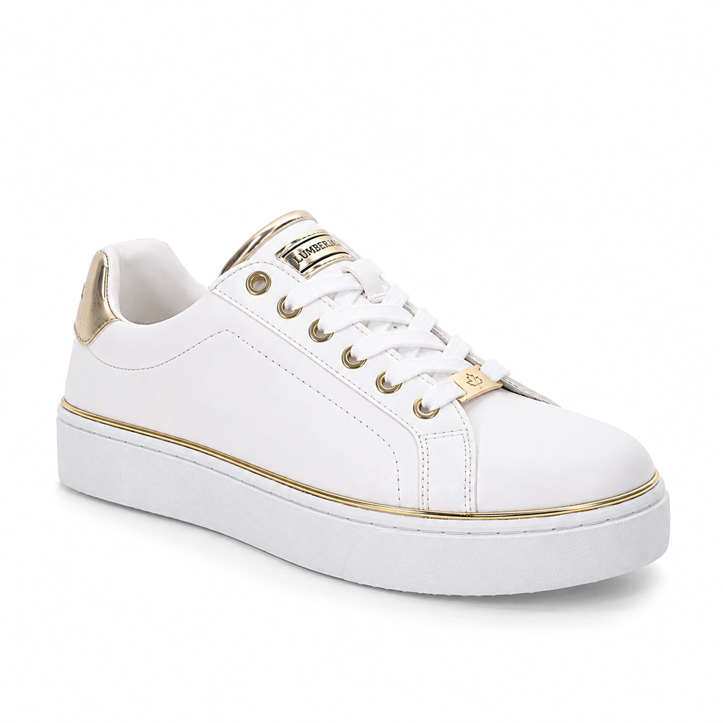 Lumberjack Safiya Women's Gold-Accent Sneakers in White