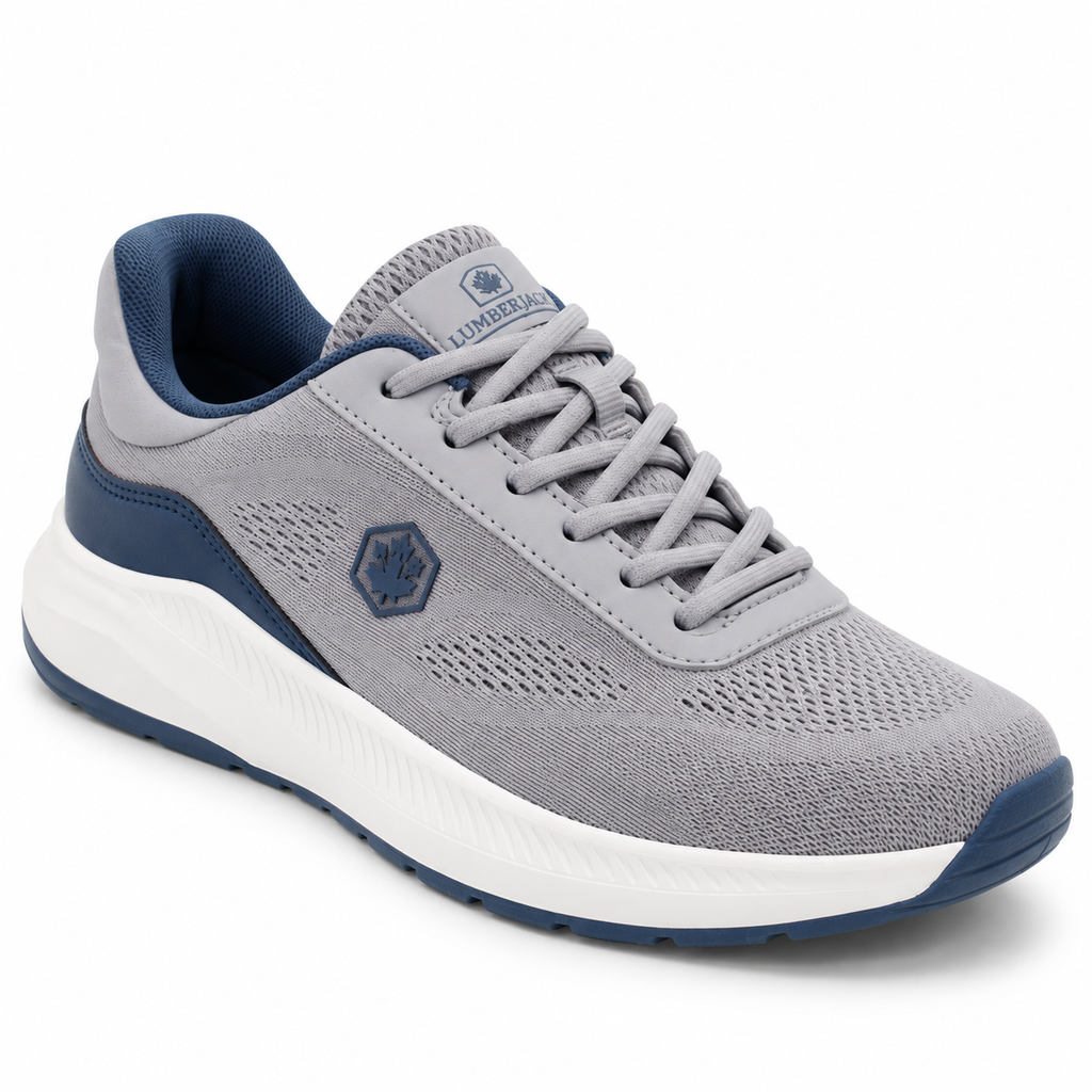 Lumberjack Musonda Men's Mesh Sneakers in Light Grey & Navy