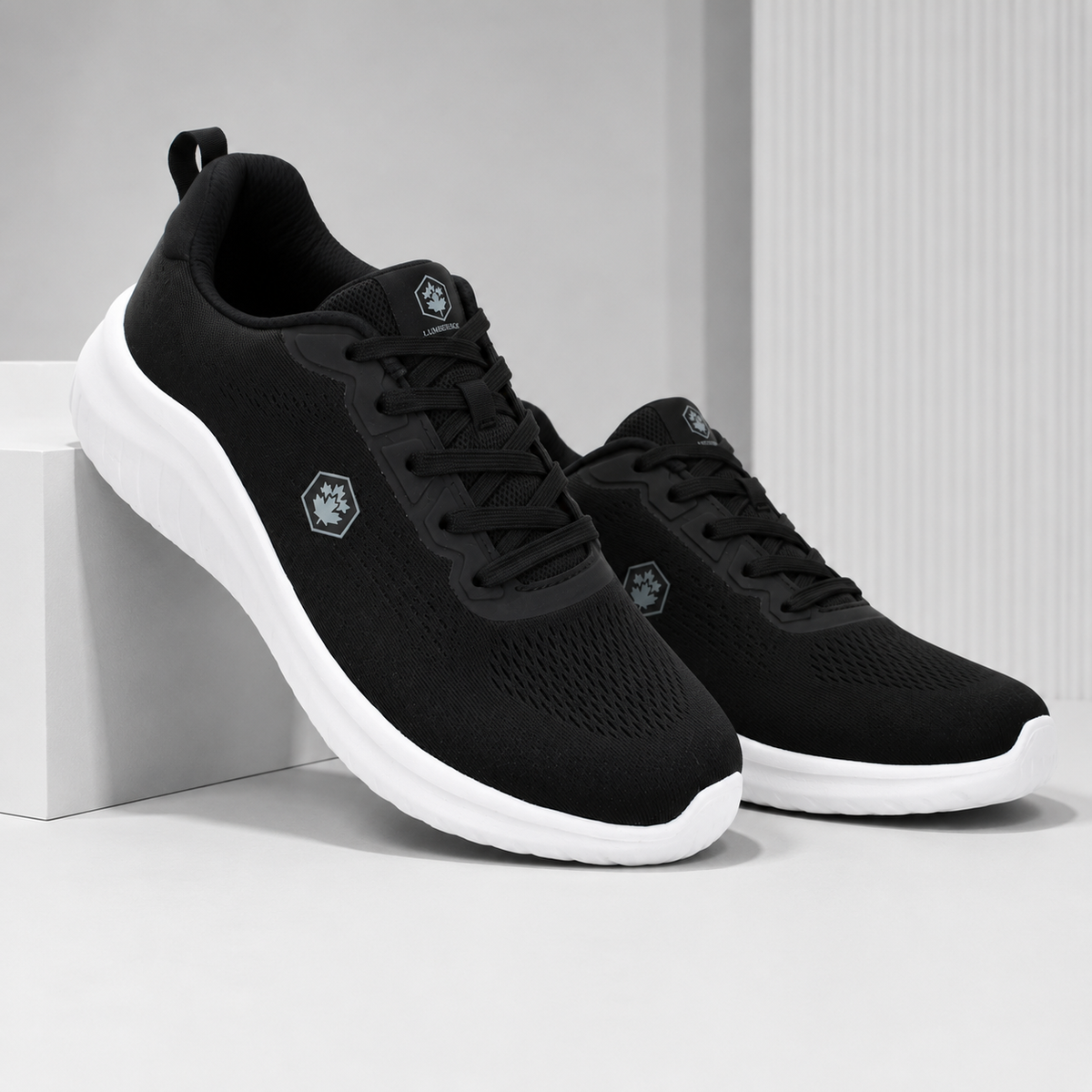 Lumberjack Moko Men's Mesh Sneakers in Black & White