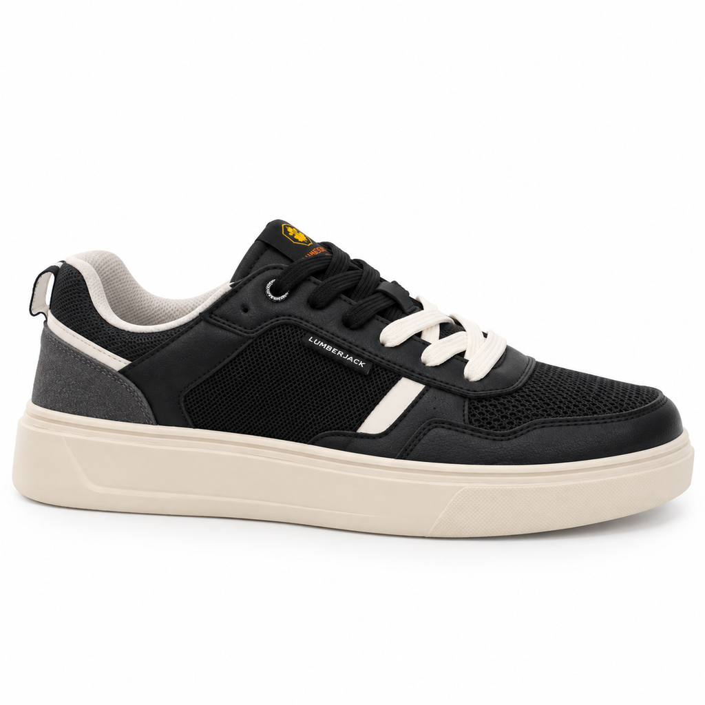 Lumberjack Lammi Men's Lace-Up Sneakers in Black