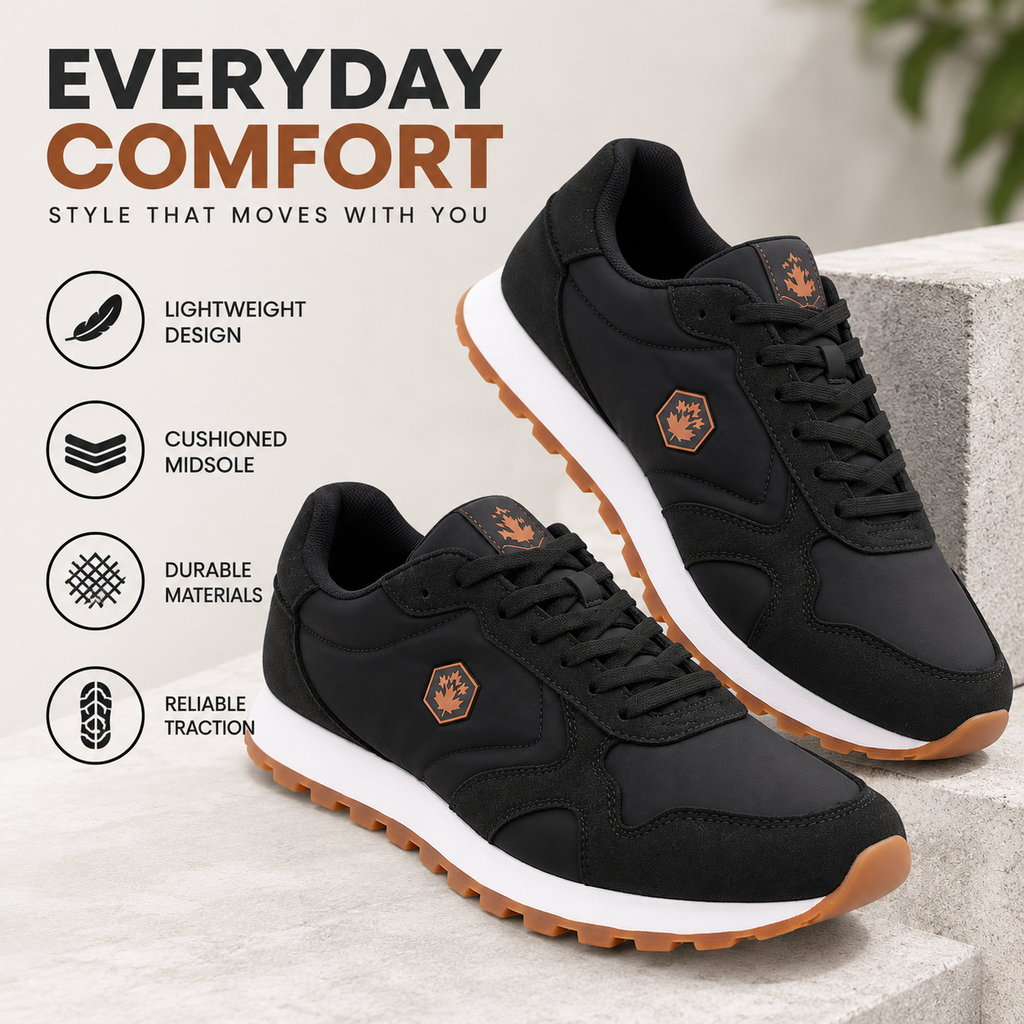 Lumberjack Frag Men's Lace-Up Sneakers in Black
