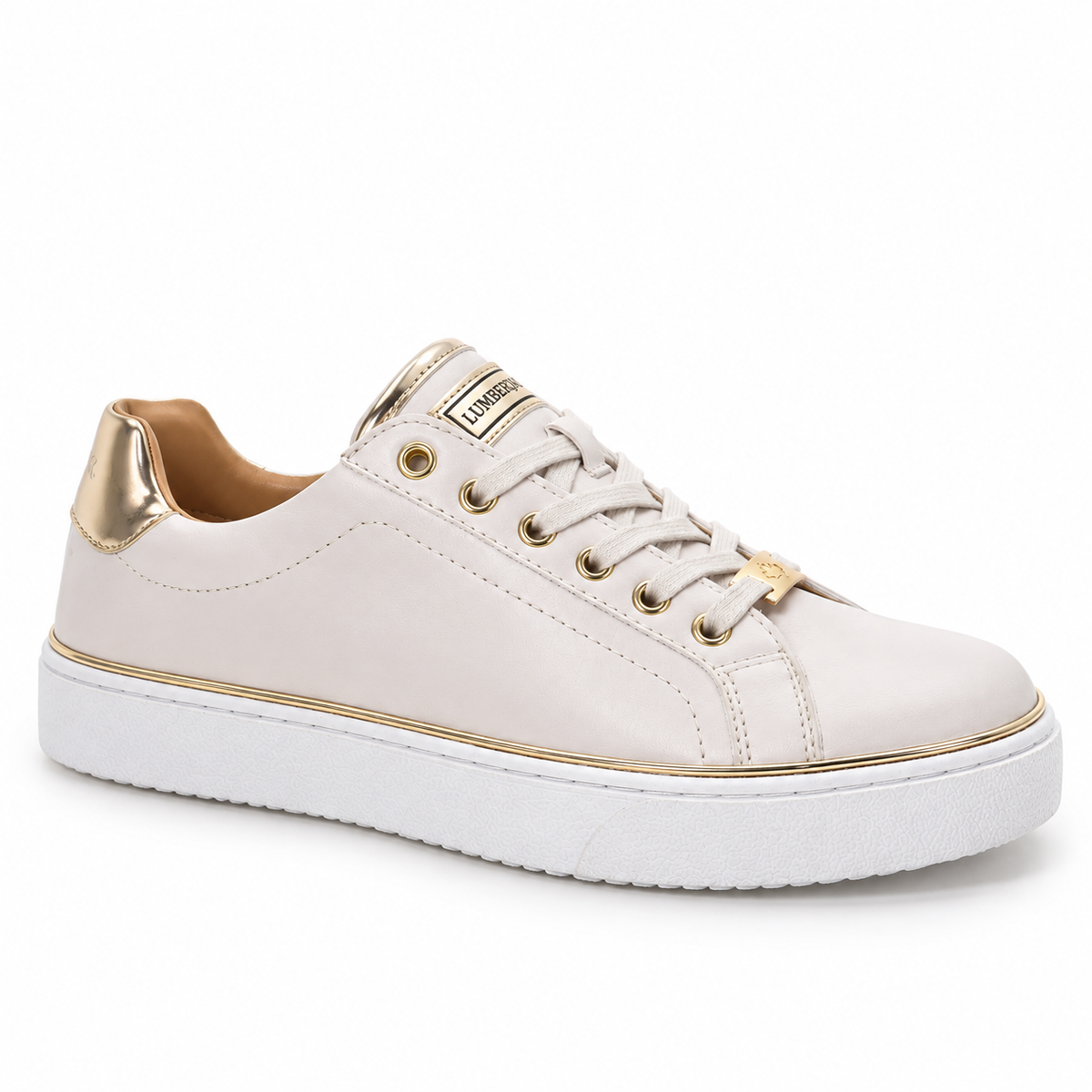 Lumberjack Safiya Women's Metallic-Trim Sneakers in Sand & Gold