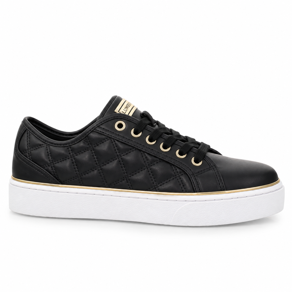 Lumberjack Safiya Women's Quilted Sneakers in Black & Gold