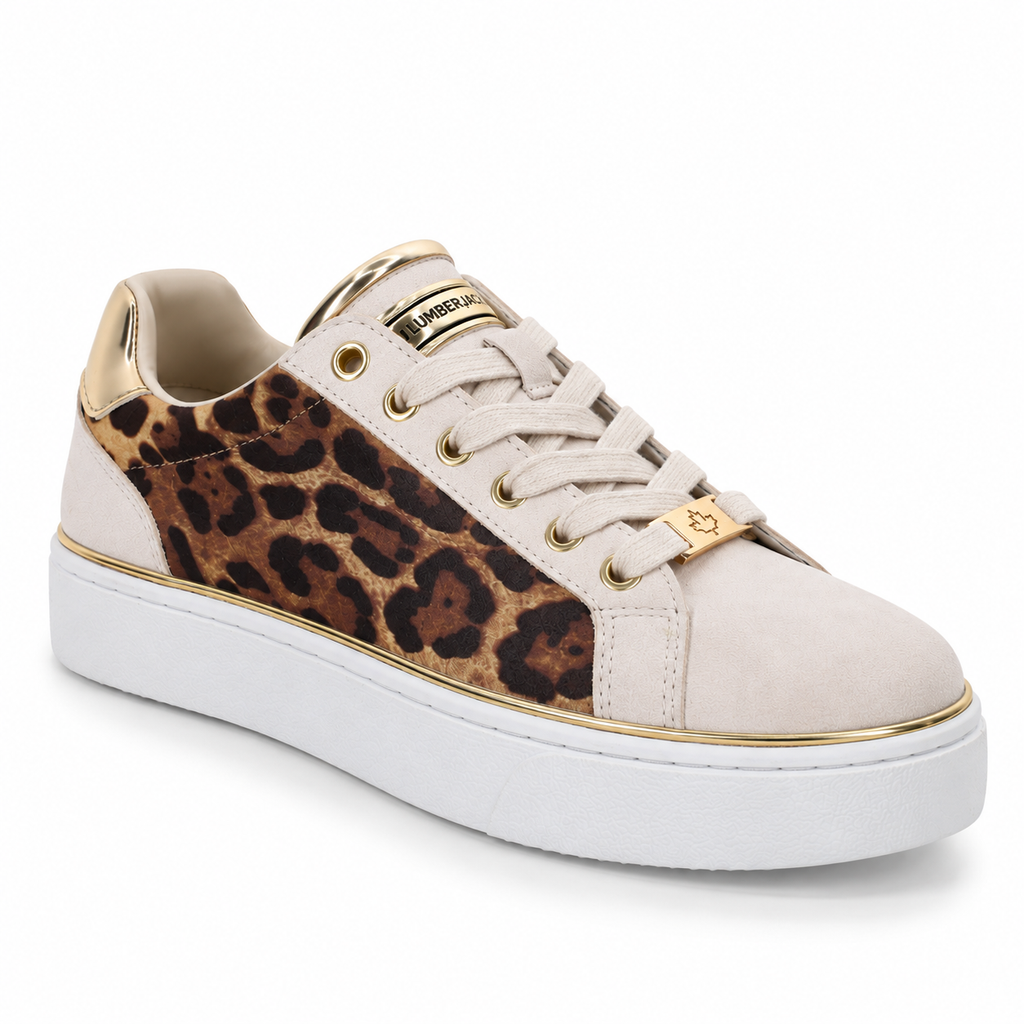Lumberjack Safiya Women's Leopard Print Sneakers in Sand