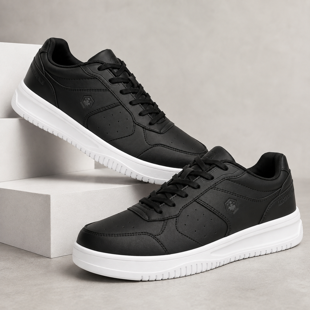 Lumberjack Udemy Men's Perforated Sneakers in Black & White