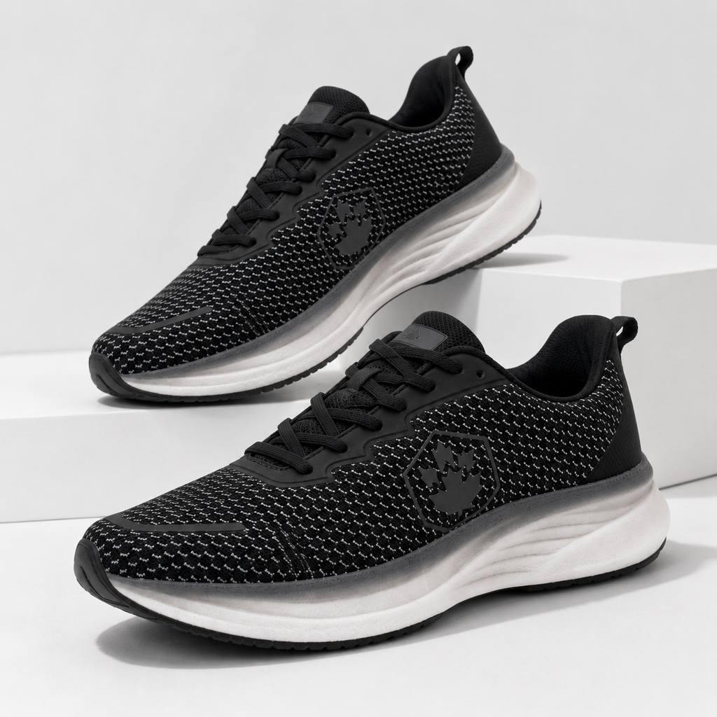 Lumberjack Chess Men's Knit Sneakers in Black