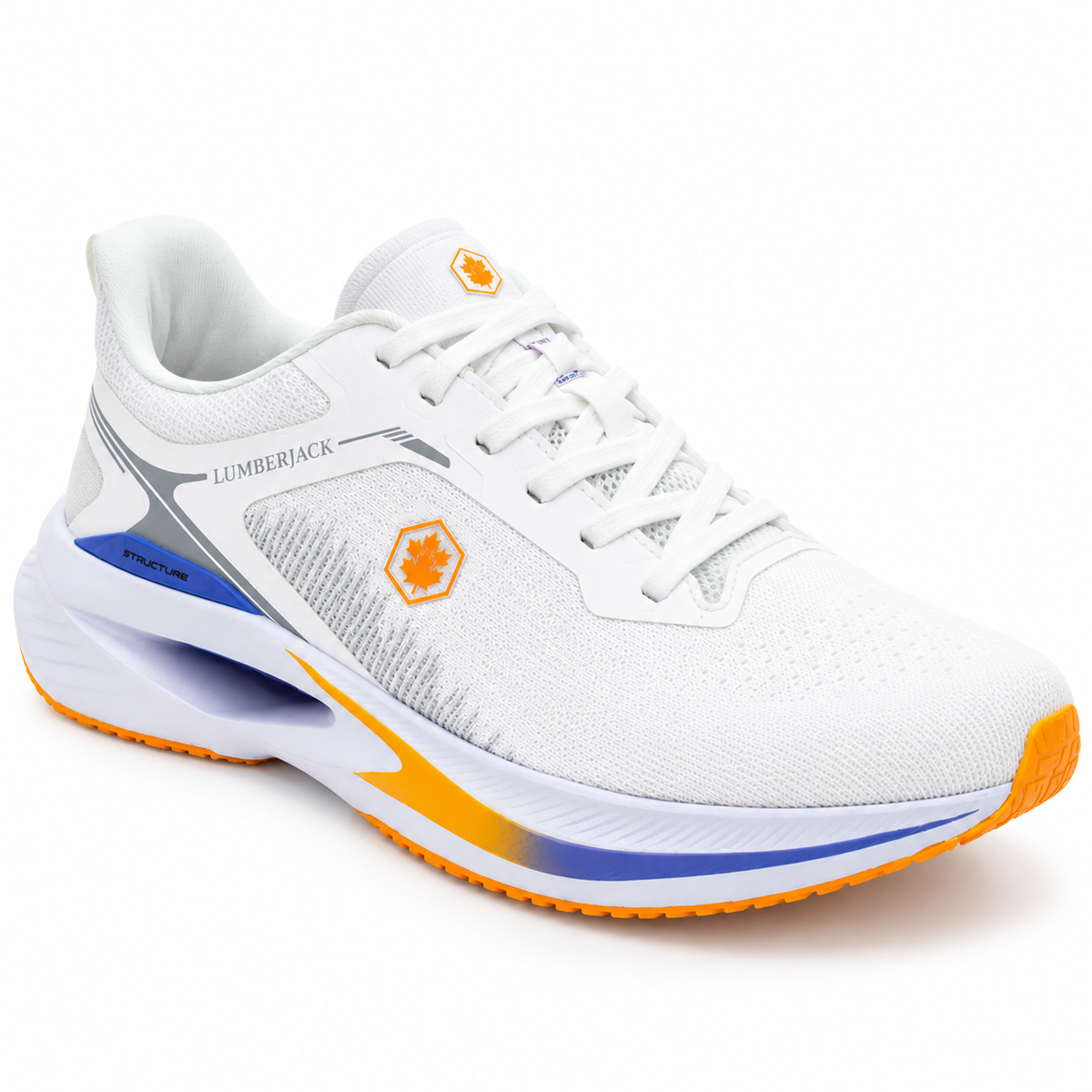 Lumberjack Cest Men's Cushioned Sneakers in White & Orange