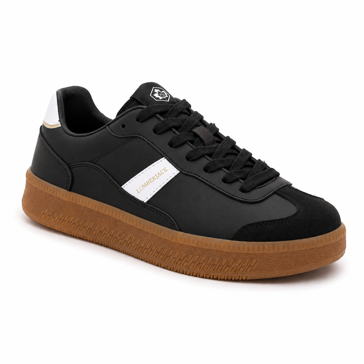 Lumberjack Fofana Men's Low-Profile Gum-Sole Sneakers in Black
