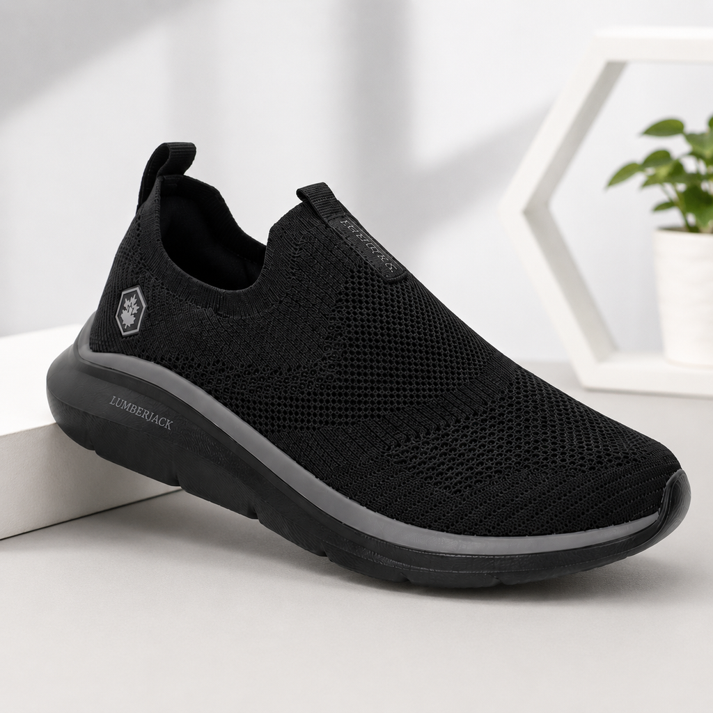 Lumberjack Lvory Women's Knit Slip-On Sneakers in Black