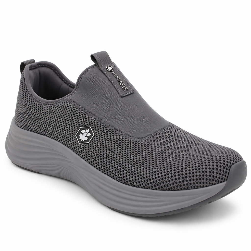 Lumberjack Talara Men's Laceless Mesh Sneakers in Dark Grey