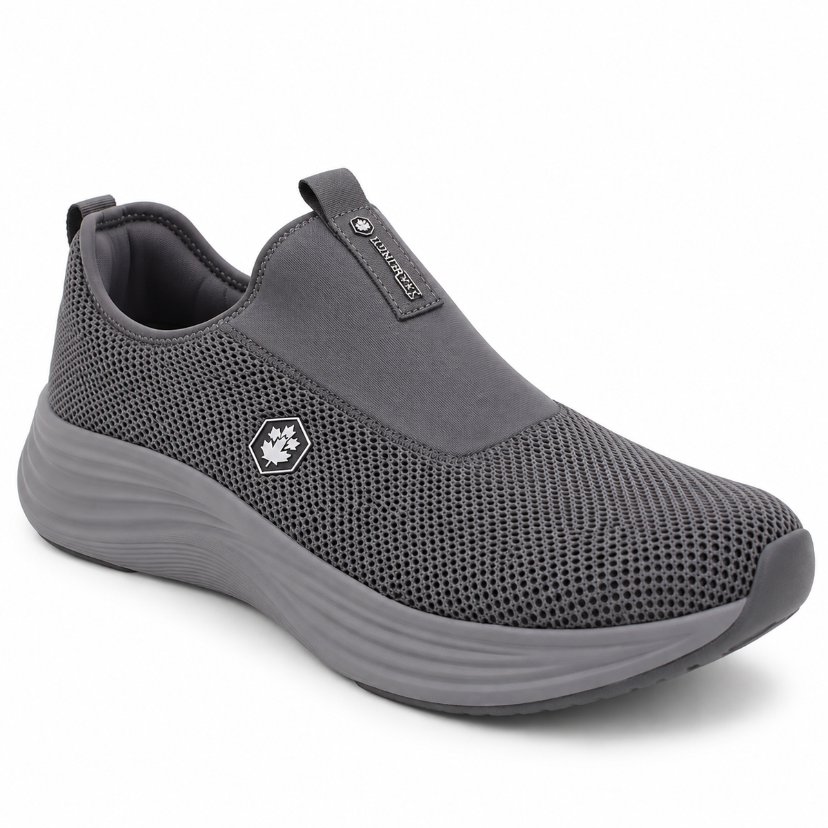 Lumberjack Talara Men's Laceless Mesh Sneakers in Dark Grey