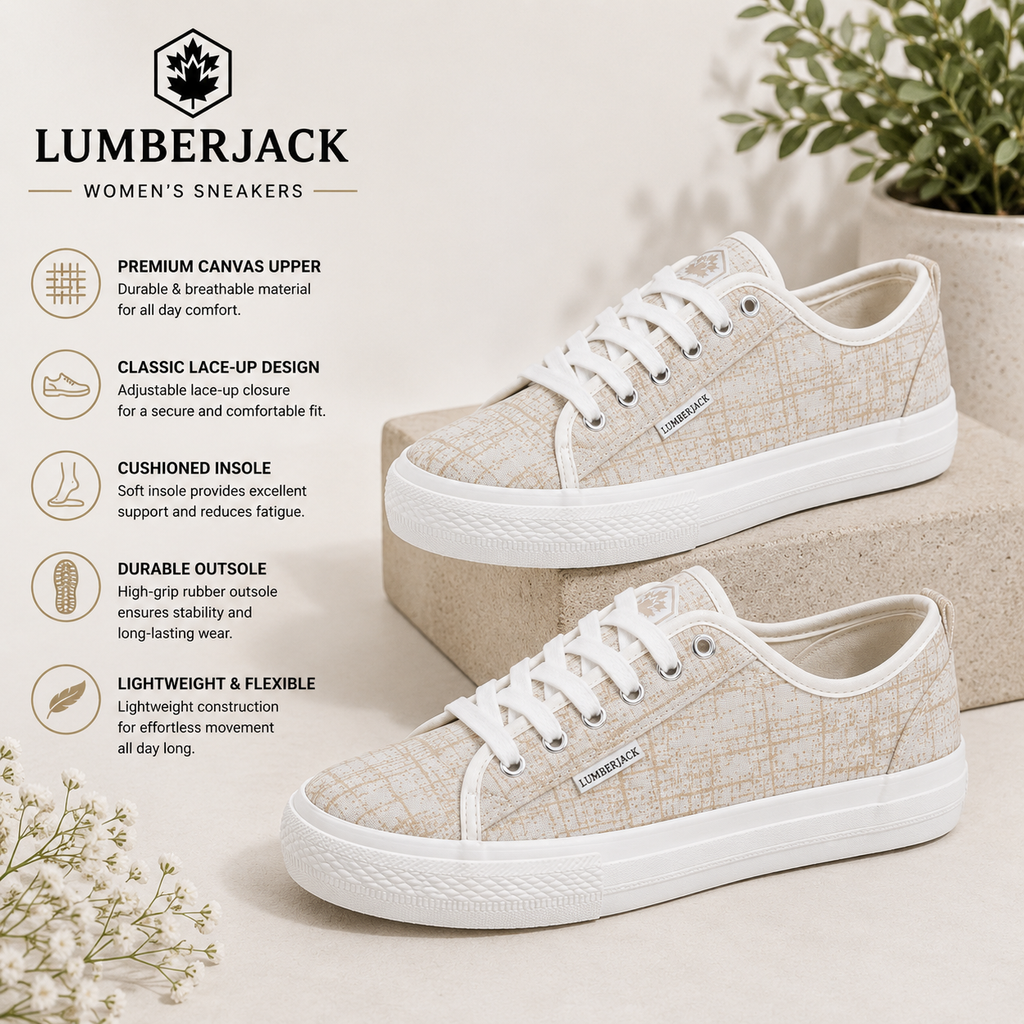 Lumberjack Ravenne Women's Woven Low-Top Sneakers in Sand