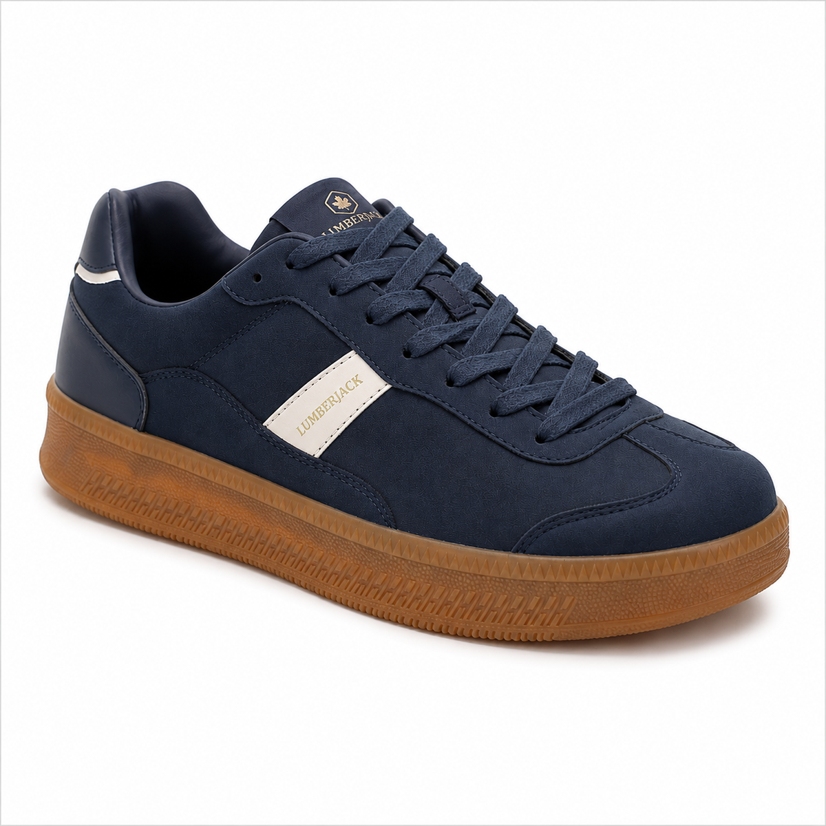 Lumberjack Fofana Men's Suede-Look Gum-Sole Sneakers in Navy