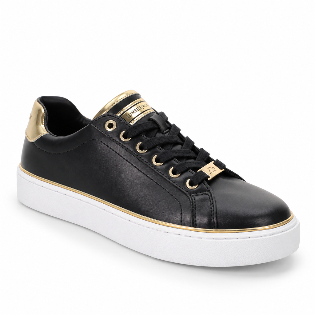 Lumberjack Safiya Women's Gold-Accent Sneakers in Black