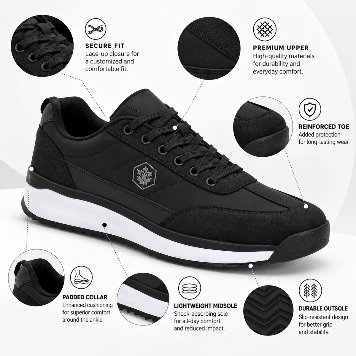 Lumberjack Coffee Men's Streamlined Sneakers in Black