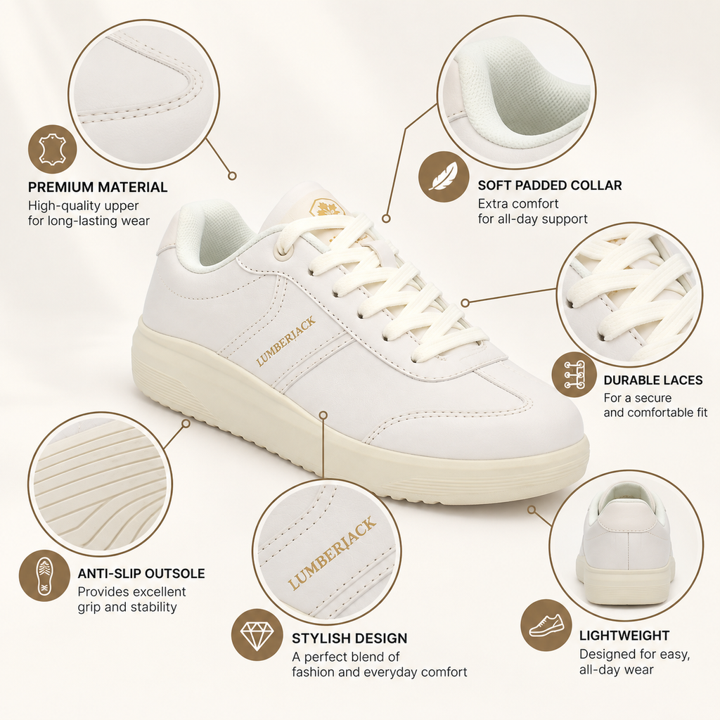 Lumberjack Fridy Women's Minimal Sneakers in Beige