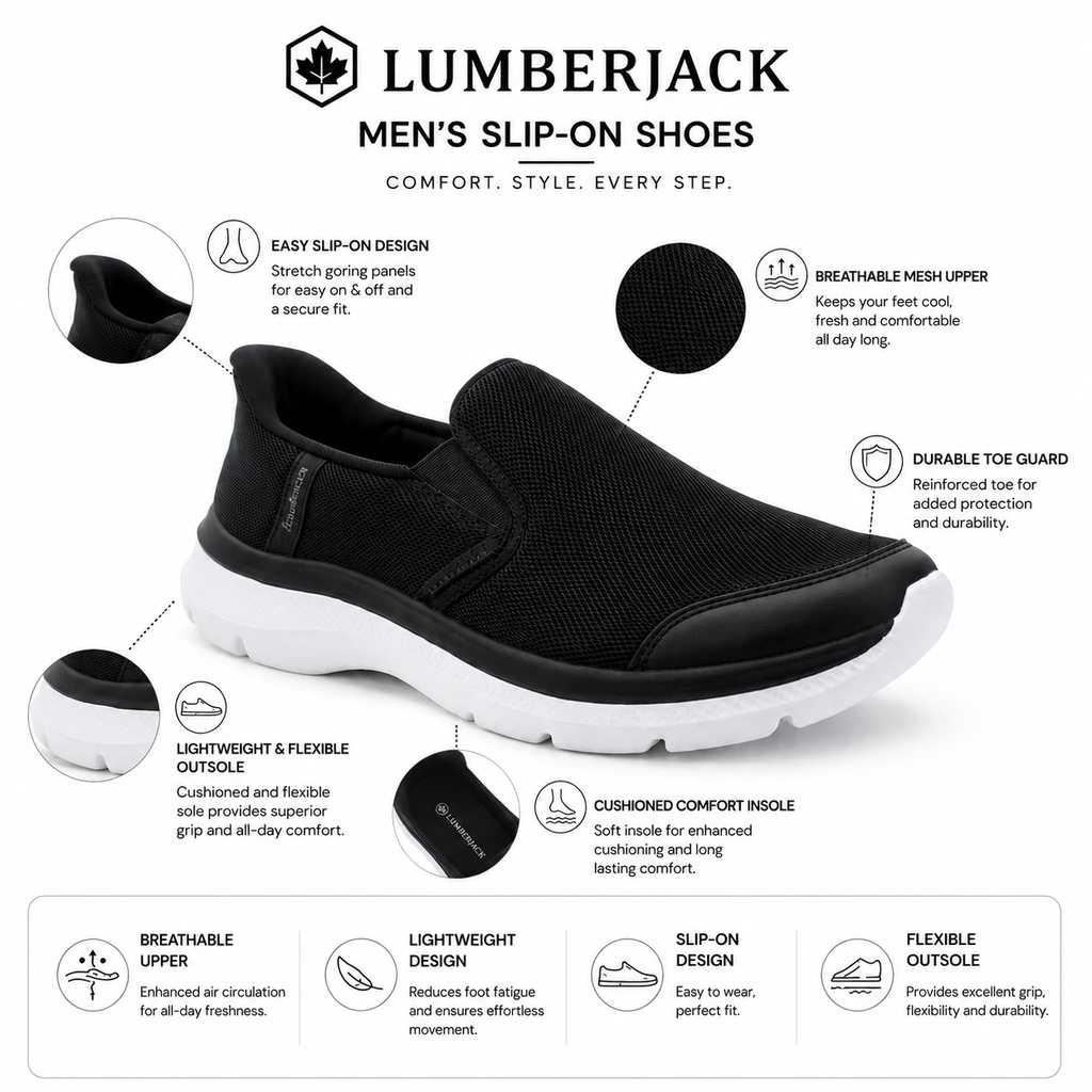 Lumberjack Carlo Men's Easy Slip-On Casual Shoes