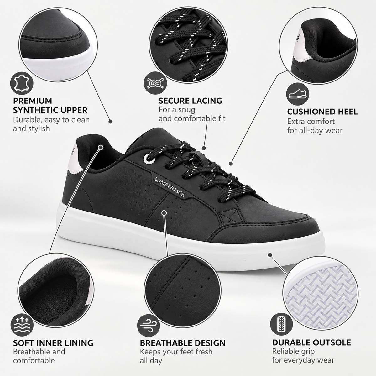 Lumberjack Helena Women's Sporty Sneakers in Black