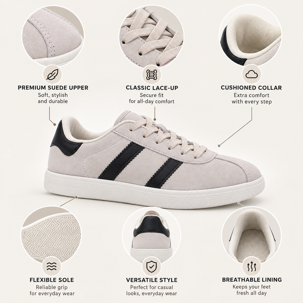 Lumberjack Frosty Women's Retro Suede Sneakers in Beige