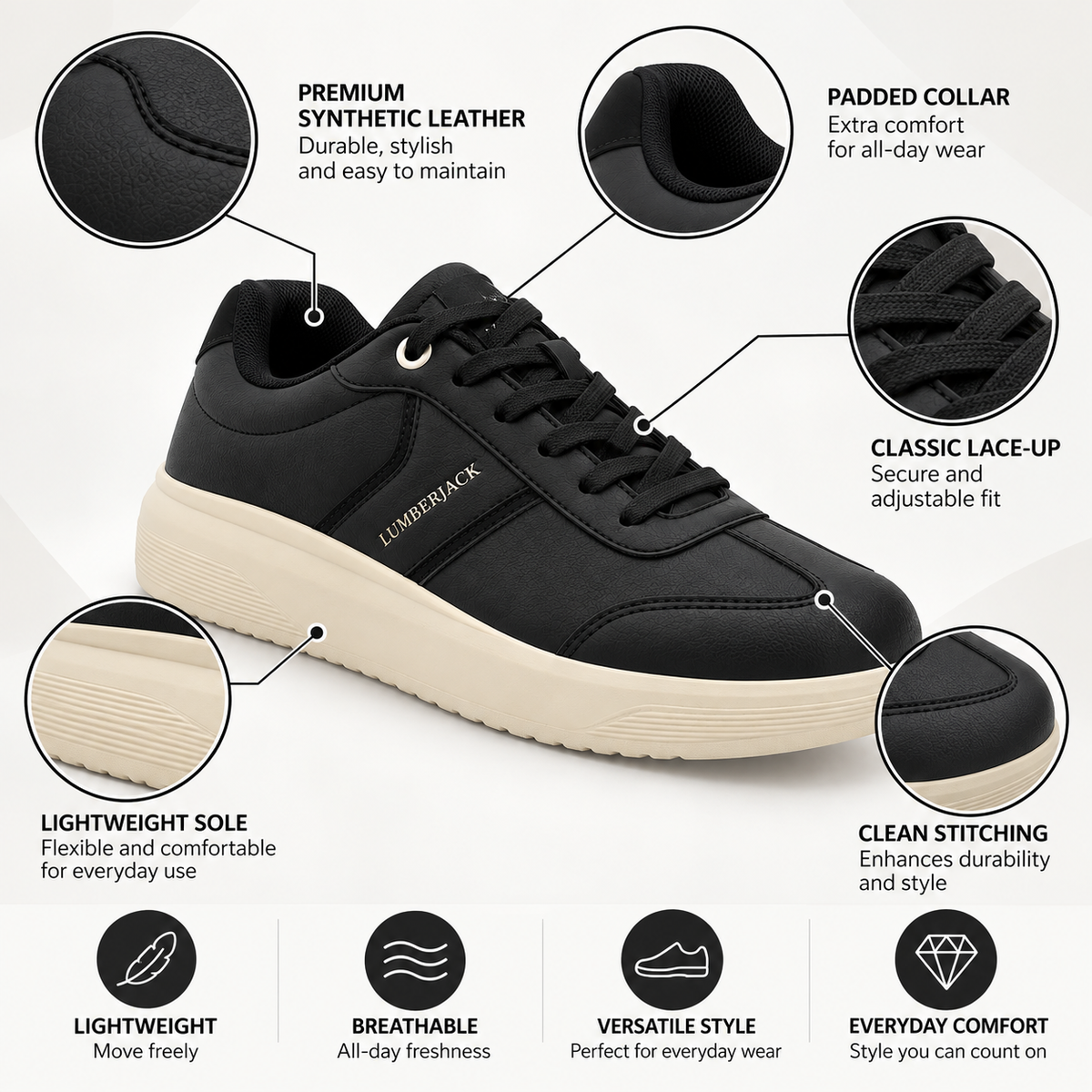 Lumberjack Fridy Women's Minimal Sneakers in Black