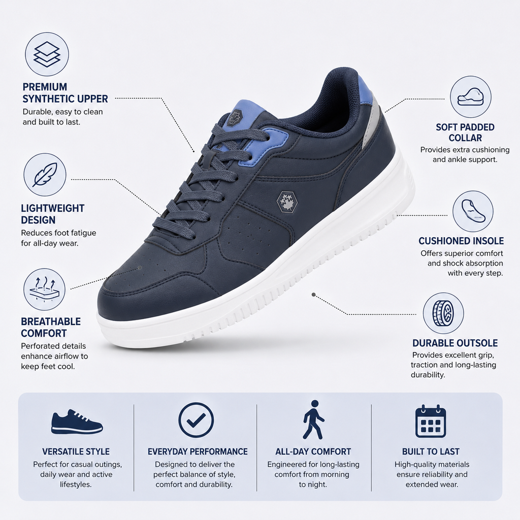 Lumberjack Udemy Men's Perforated Sneakers in Navy Blue