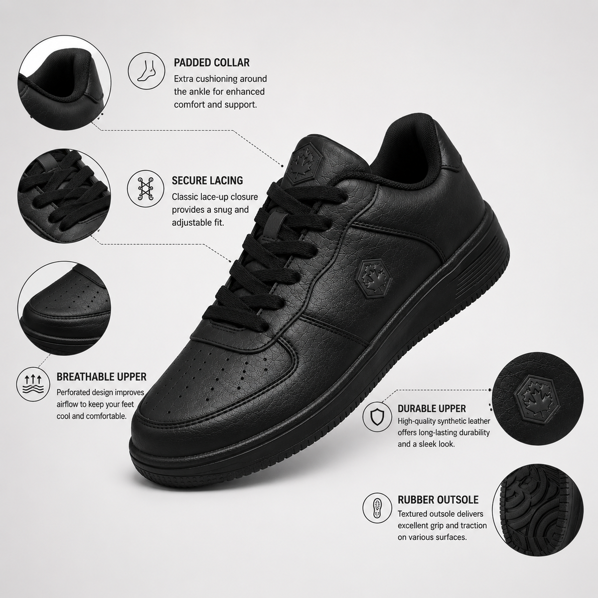 Lumberjack Finian Men's Classic Sneakers in Black