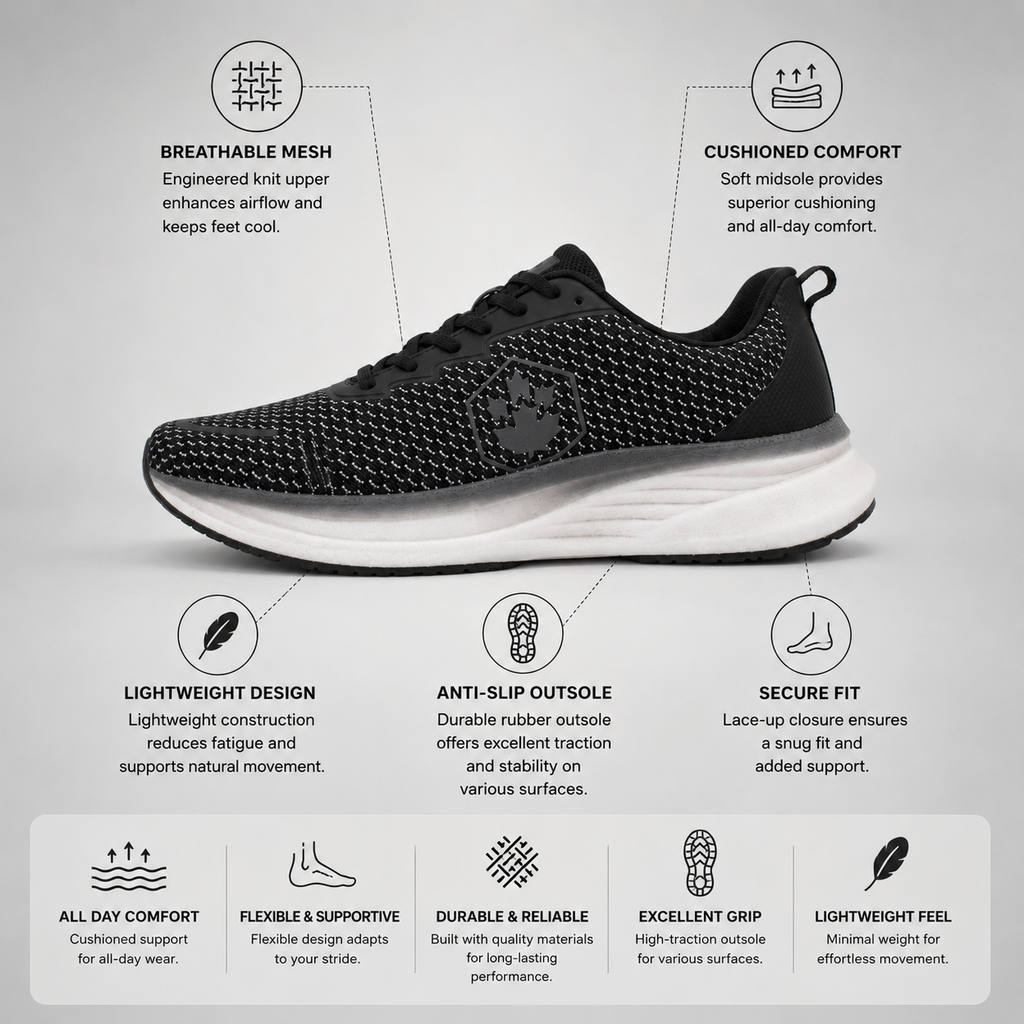 Lumberjack Chess Men's Knit Sneakers in Black
