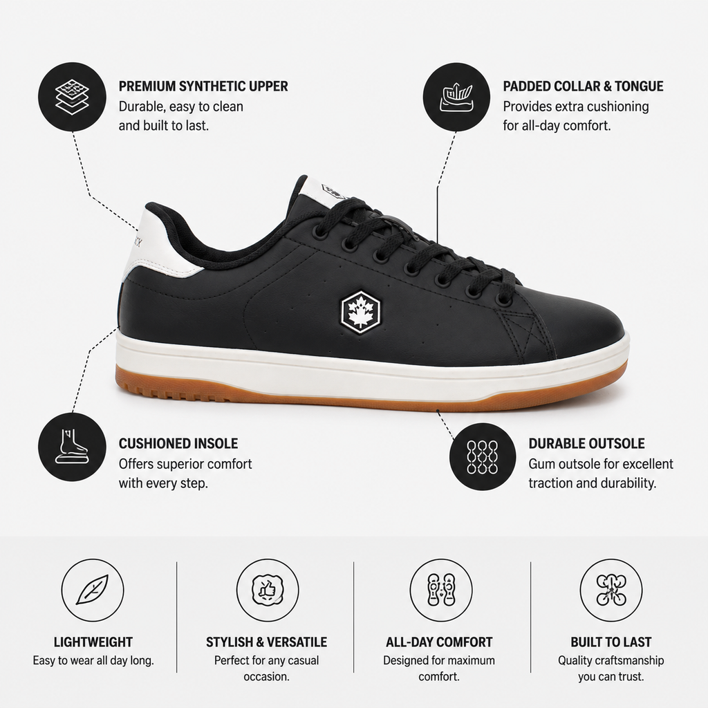 Lumberjack Rea Men's Gum-Sole Sneakers in Black