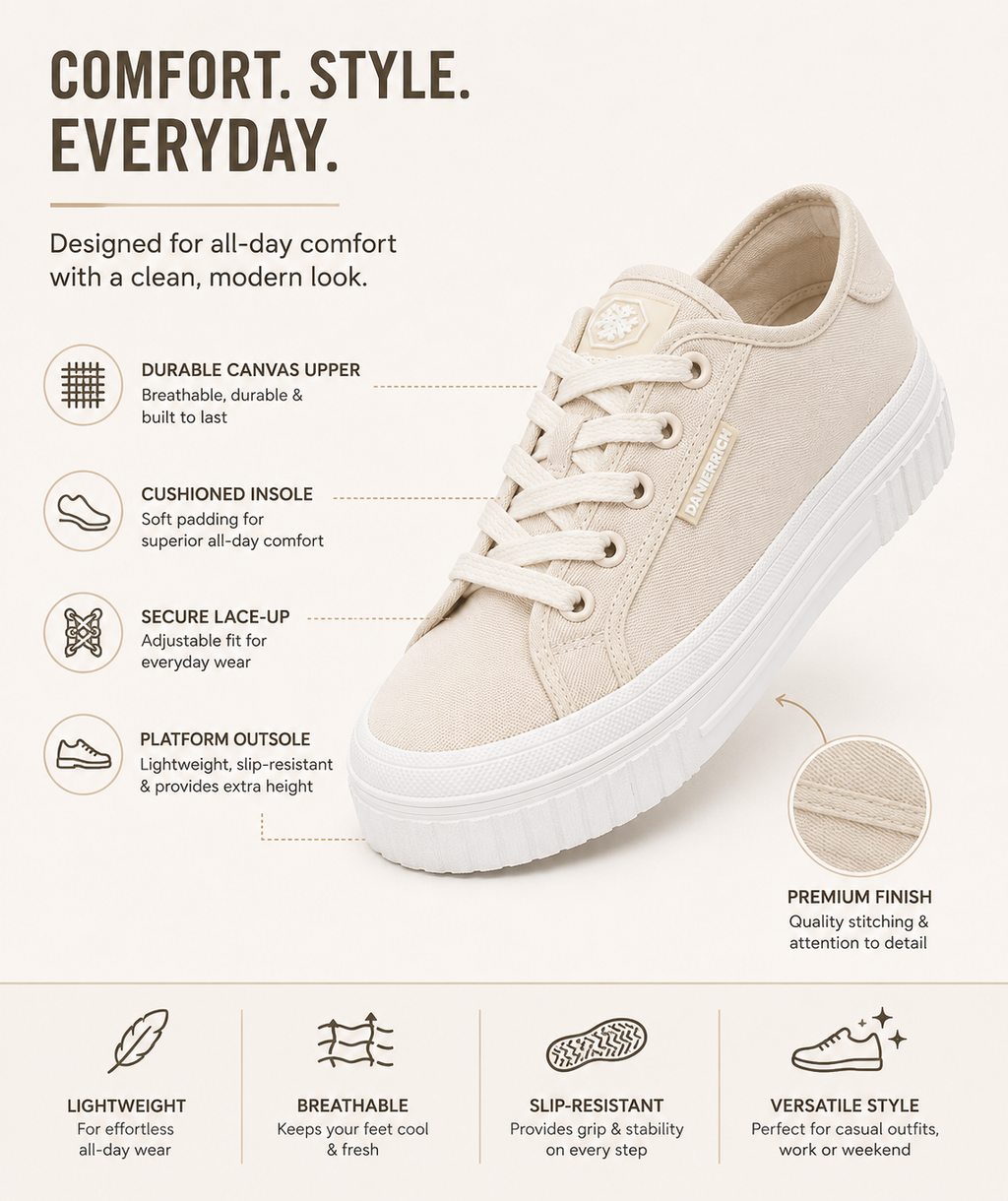 Lumberjack Anya Women's Canvas Platform Sneakers in Sand